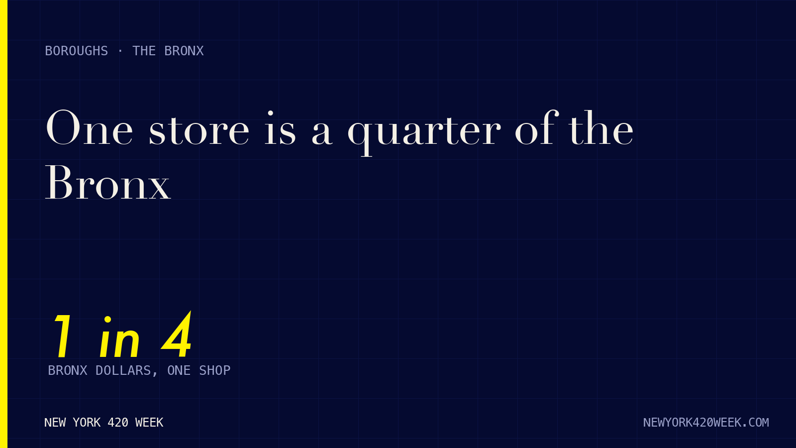 One store is a quarter of the Bronx
